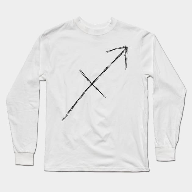 Dark and Gritty Sagittarius Zodiac Sign Long Sleeve T-Shirt by MacSquiddles